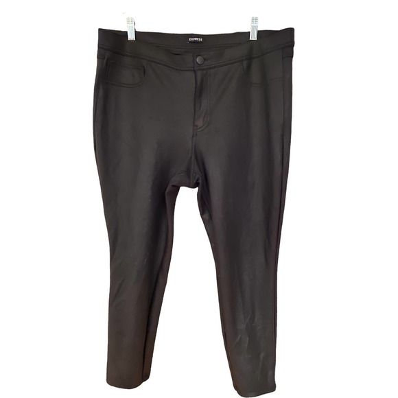 Express Black Coated Supersoft Skinny Jegging Size 16 - Picture 2 of 7